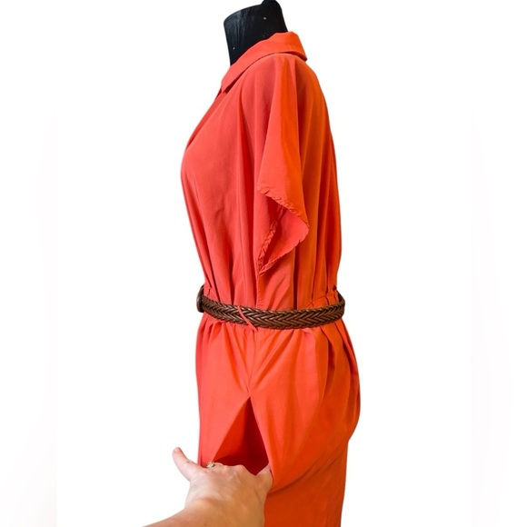 Corey Lynn Calter Anthropologie Pink and Orange Buttoned Midi Dress - Picture 10 of 15